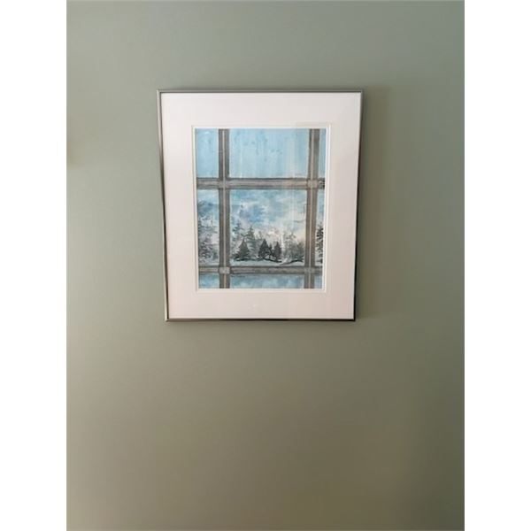 "From My Window" 20 x17.25 inches framed original Mixed Media painting