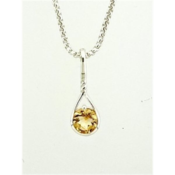 Sterling Silver Citrine Pendant and 18" silver chain - Affinity Collection