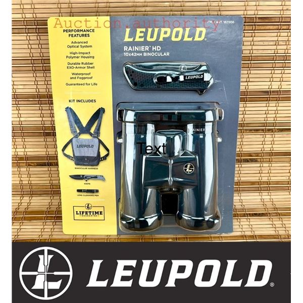 Leupold Rainier HD 10x42 Binoculars with harness and pocket knife