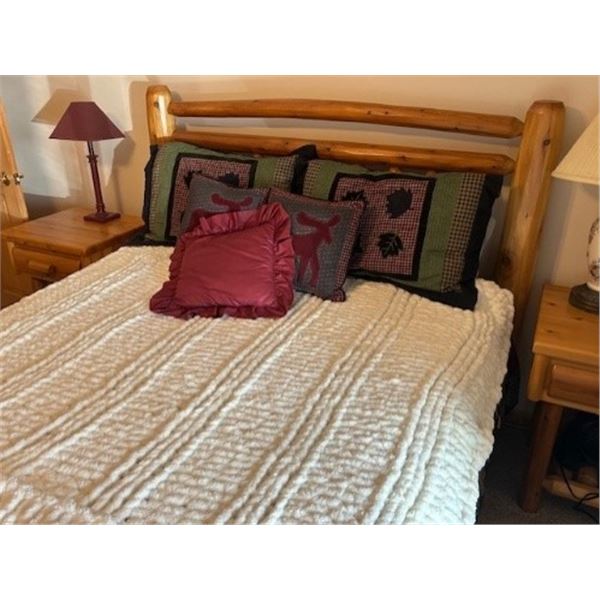 Handmade, Bulky Knit Blanket Queen size- White in color