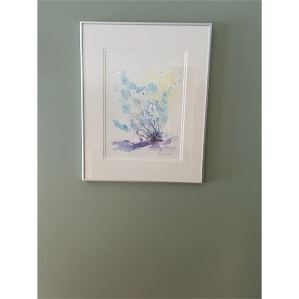 "Winter Zen"  20 x17.25 inches framed original watercolor painting