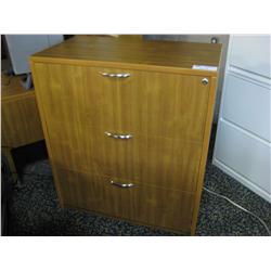 Cherry 3 Drawer Lateral File Cabinet