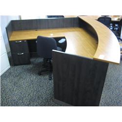Cherry Custom Built L-shape Reception Station