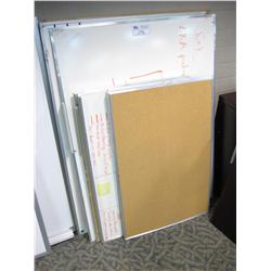Stack Of White Board & Cork Boards