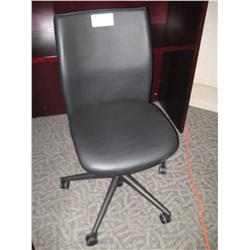 Black Leather Gas Lift Steno Chair