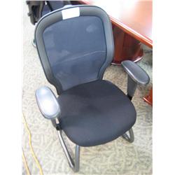 Black Mesh Back Sled Based Boardroom Chair