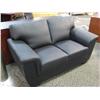 Image 2 : Black Leather Sofa & Love Seat