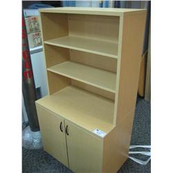 Maple 2 Door Storage Cabinet W/hutch