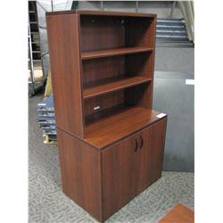 Mahogany 2 Drawer Storage Cabinet & Hutch