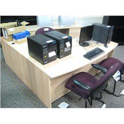 Maple L-Shaped Executive Desk W/credenza