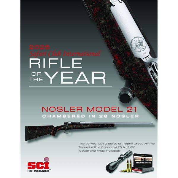 SCI’s 2025 Limited Edition (1 of 50) Rifle of the Year Nosler Model 21 Chambered in the 28