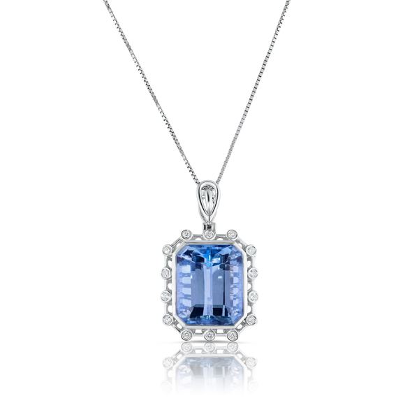 Aquamarine and Diamond Pedant