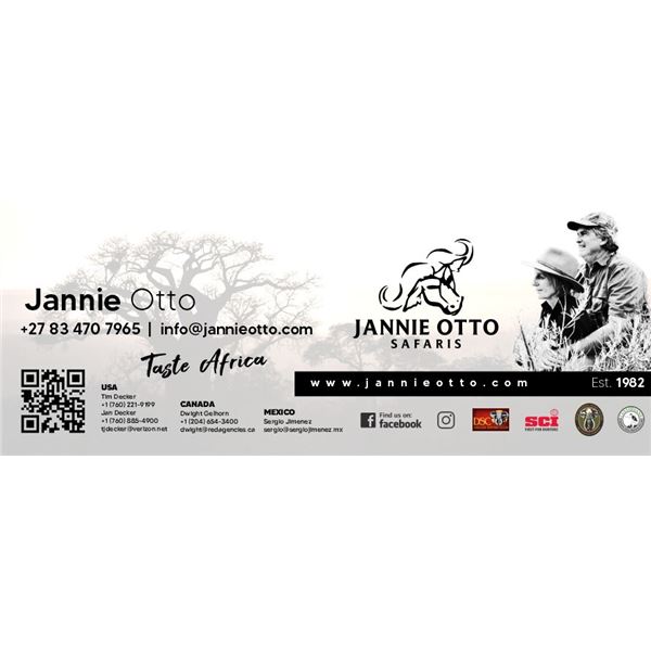 JANNIE OTTO SAFARIS: 4 Days Plains Game Hunting & 3 days Victoria Falls Photo Safari