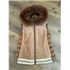 Image 1 : Women's Curley Lamb Fur Vest with Fox Fur Trim