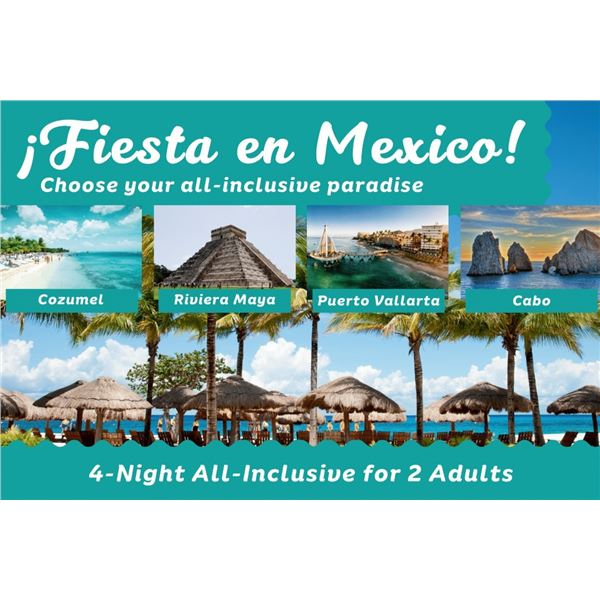 4 Night Fiesta en Mexico for 2 Adults - HGA Vacations