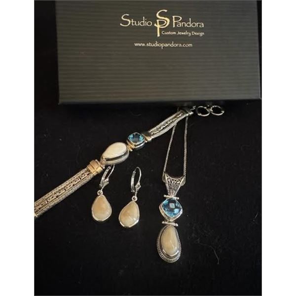 LA13 –Elk Ivory Bracelet, Pendant & Earrings