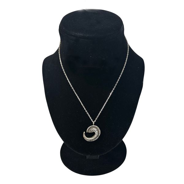 Sterling Silver Bighorn Sheep Horn Necklace from Steadman's Fine Jewelry