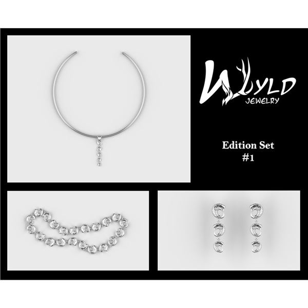 Sterling Silver, Hand Crafted Rocky Mountain Bighorn Ram Jewelry Set #1 by Wyld Jewelry