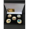 Image 1 : 5 TITANIC COINS ON BOX WITH CERTIFICATE