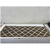Image 1 : Brown and White Geometric Pattern Carpet Runner 20 x 60 Inches