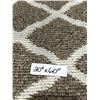 Image 2 : Brown and White Geometric Pattern Carpet Runner 20 x 60 Inches
