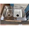 Image 1 : Two-Basin Stainless Steel Kitchen Sink with Pre-Drilled Faucet Holes And Accessories 20 1/2[x=#8243/