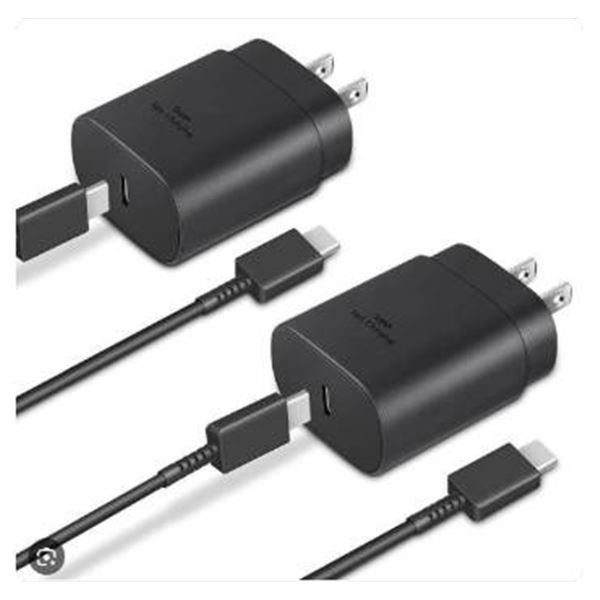 Samsung 25W USB-C Power Adapter With Charging Cables – Set of 2