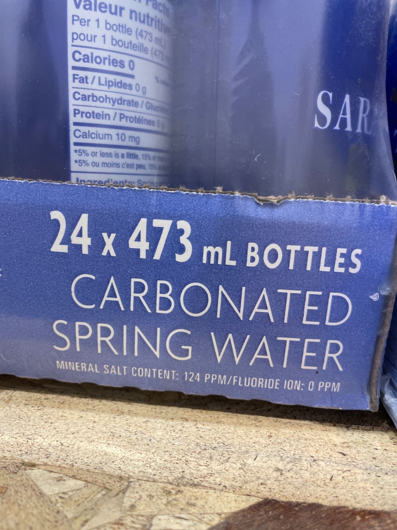 Saratoga Sparkling Carbonated Spring Water 24 x 473 mL Bottles