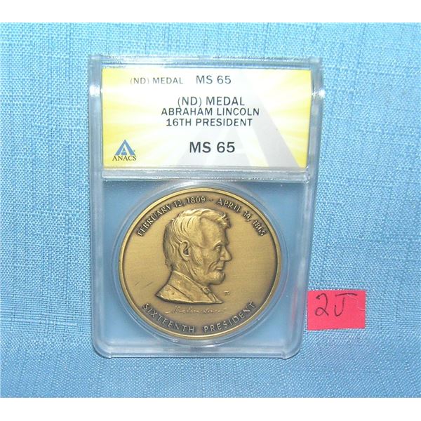 Lincoln 16th President commemorative bronze