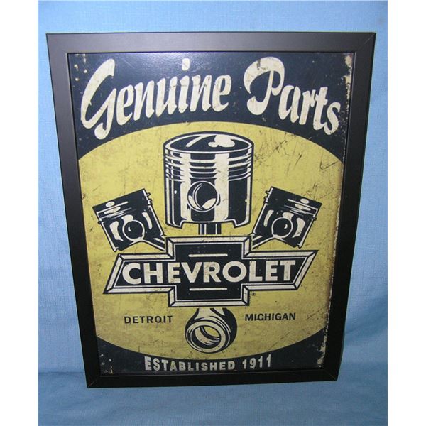 Chevrolet Genuine Parts framed retro style sign