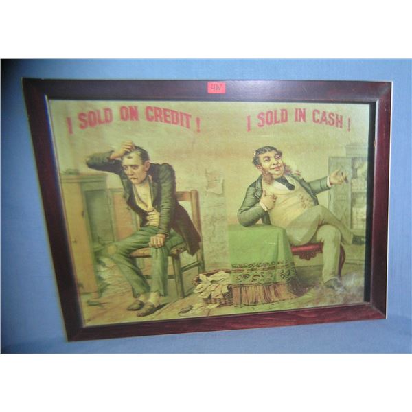 I Sold on Credit I Sold in Cash retro style sign