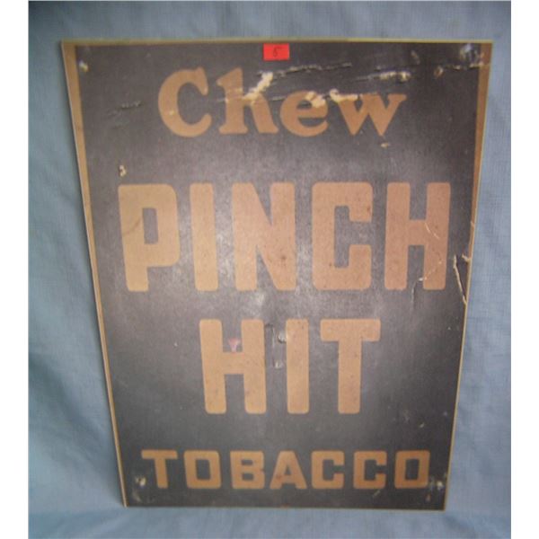 Chew Pinch Hit Tobacco retro style advertising sign