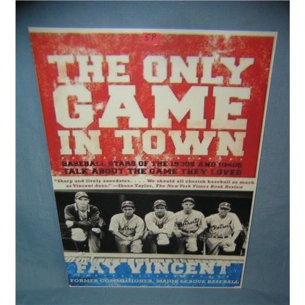 The Only Game in Town Baseball retro style sign