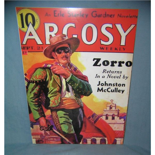 Argosy Zorro Returns retro style advertising sign