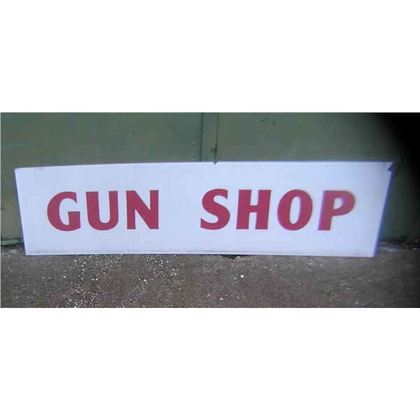 Gunshop Lucite advertising sign 16x5
