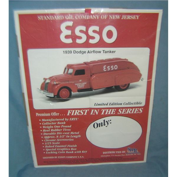 Esso advertising poster for 1939 Dodge airflow tank truck bank 17x22