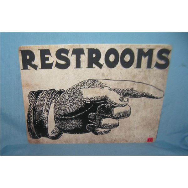 Restrooms retro style advertising sign