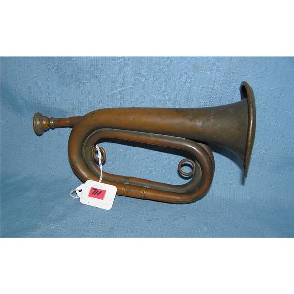 WWI solid brass soldier's bugle