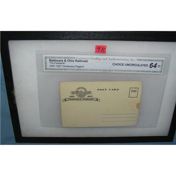 Baltimore and Ohio railroad advertising post card