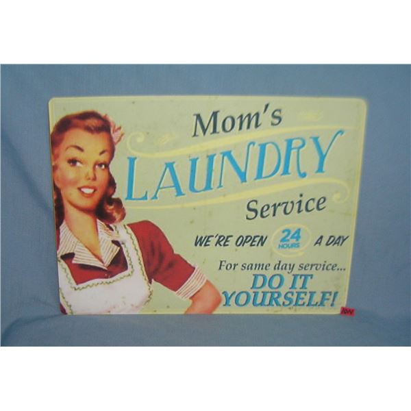 Mom's laundry service 12 by 16 inches retro style sign