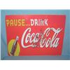 Image 1 : Pause Drink Coca Cola retro style advertising sign