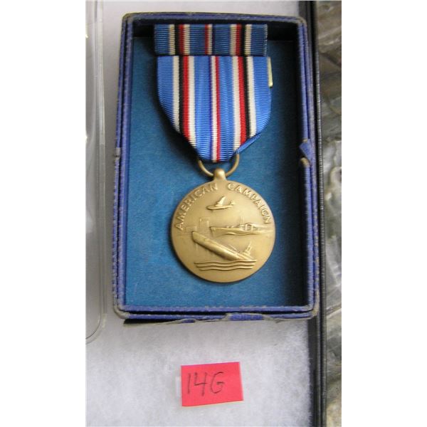 WWII American Campaign and service medal and bar