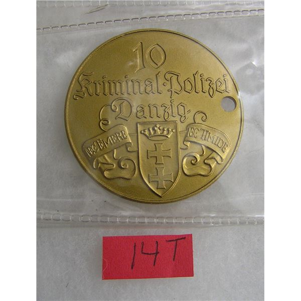 German Danzig criminal police medallion