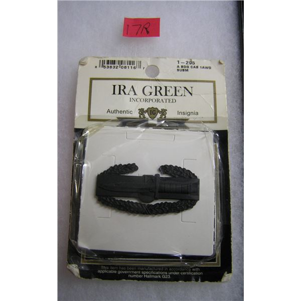 Combat action badge black mint on card