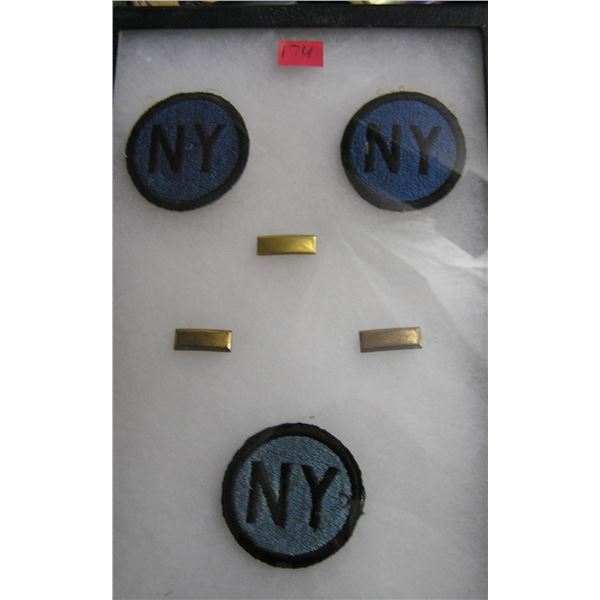US NY military police patches and silver bars