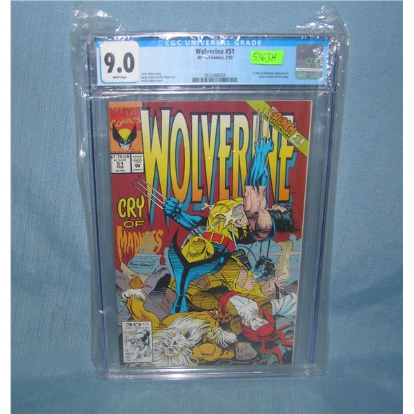 Wolverine number 51 Cry of Madness comic book graded 9.0