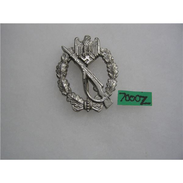 German Infantry assault badge silver color WWII style