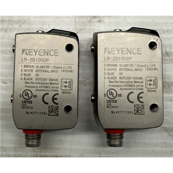(2) Keyence #LR-ZB100CP Sensors