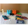 Image 1 : Domino Train Blocks Set and Bowling Toys