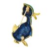 Image 4 : Vintage 18k Gold Multicolor Enamel Detailed Textured Ruby Eye Duck Pin Brooch